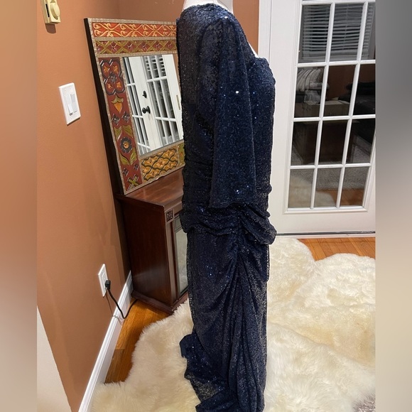 LA Femme Blue Sequin Gown - Picture 8 of 11